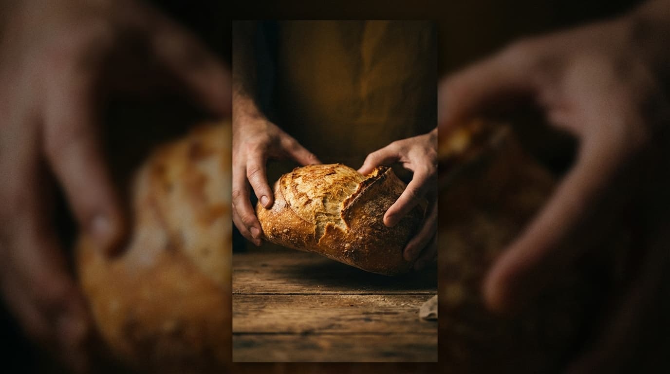 Guests breaking bread at a private dinner