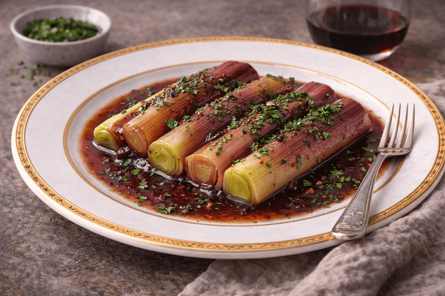 Poached Leeks